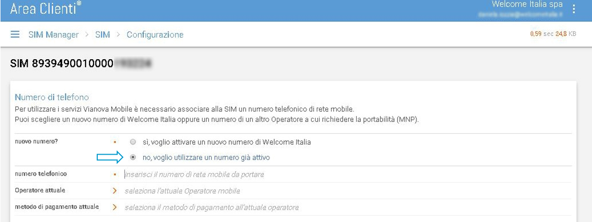 03. Voglio utilizzare il mio numero