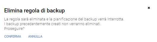 Elinina regola di backup