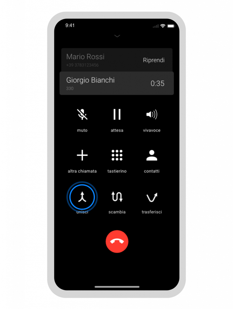 Unire chiamate in una conferenza