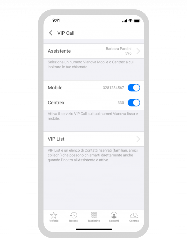 Attivare il servizio VIP Call sui numeri Vianova Mobile o Centrex