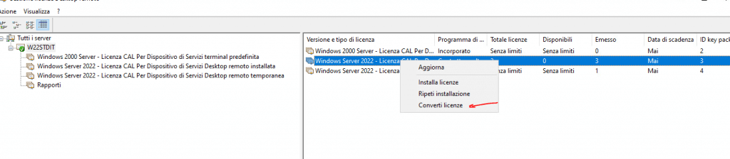 Converti licenze - 1